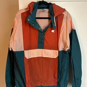Champion Teal and Peach Windbreaker